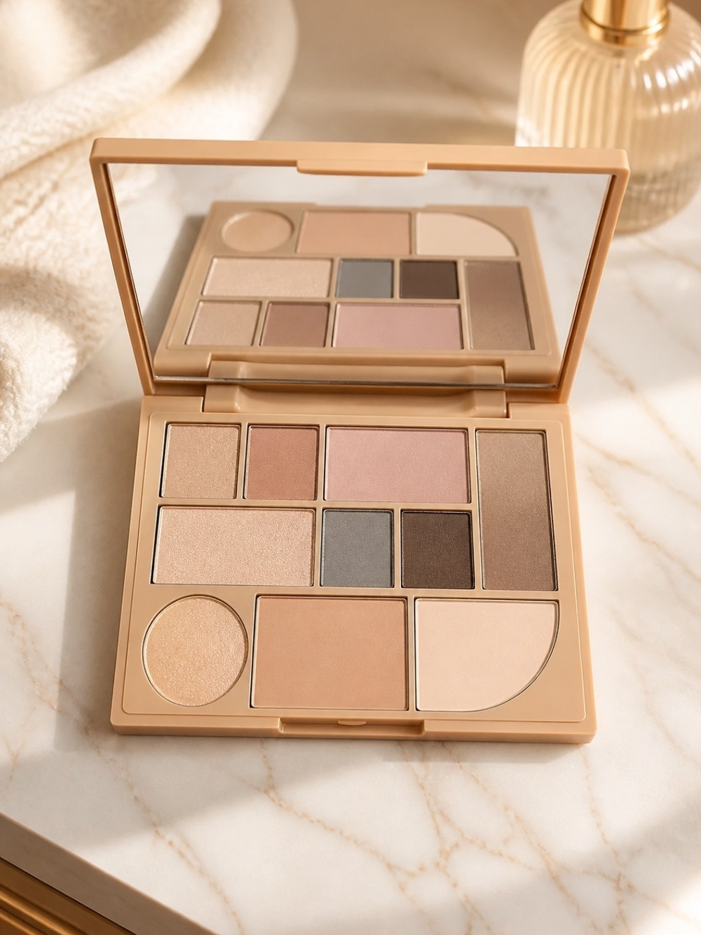 Everyday Neutral Eyeshadow & Face Palette - Nude Beige 10 Color Set